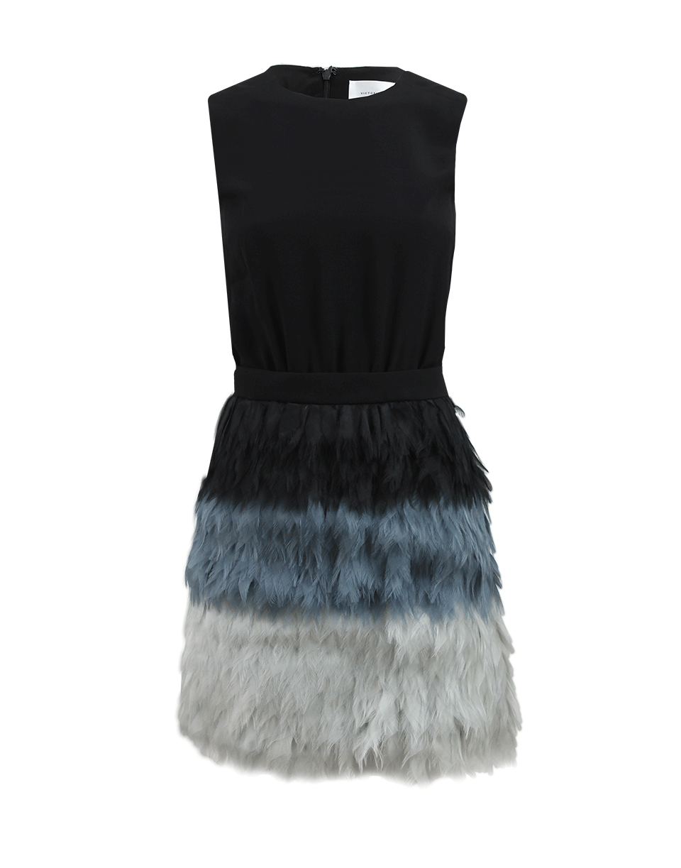 VICTORIA BY V. BECKHAM-Dress With Feather Detail-