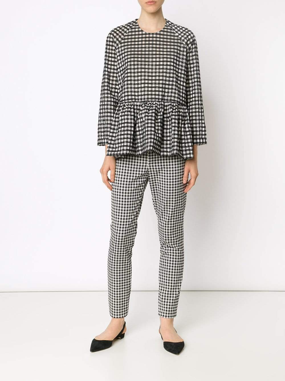 VICTORIA BY V. BECKHAM-Skinny Gingham Pant-