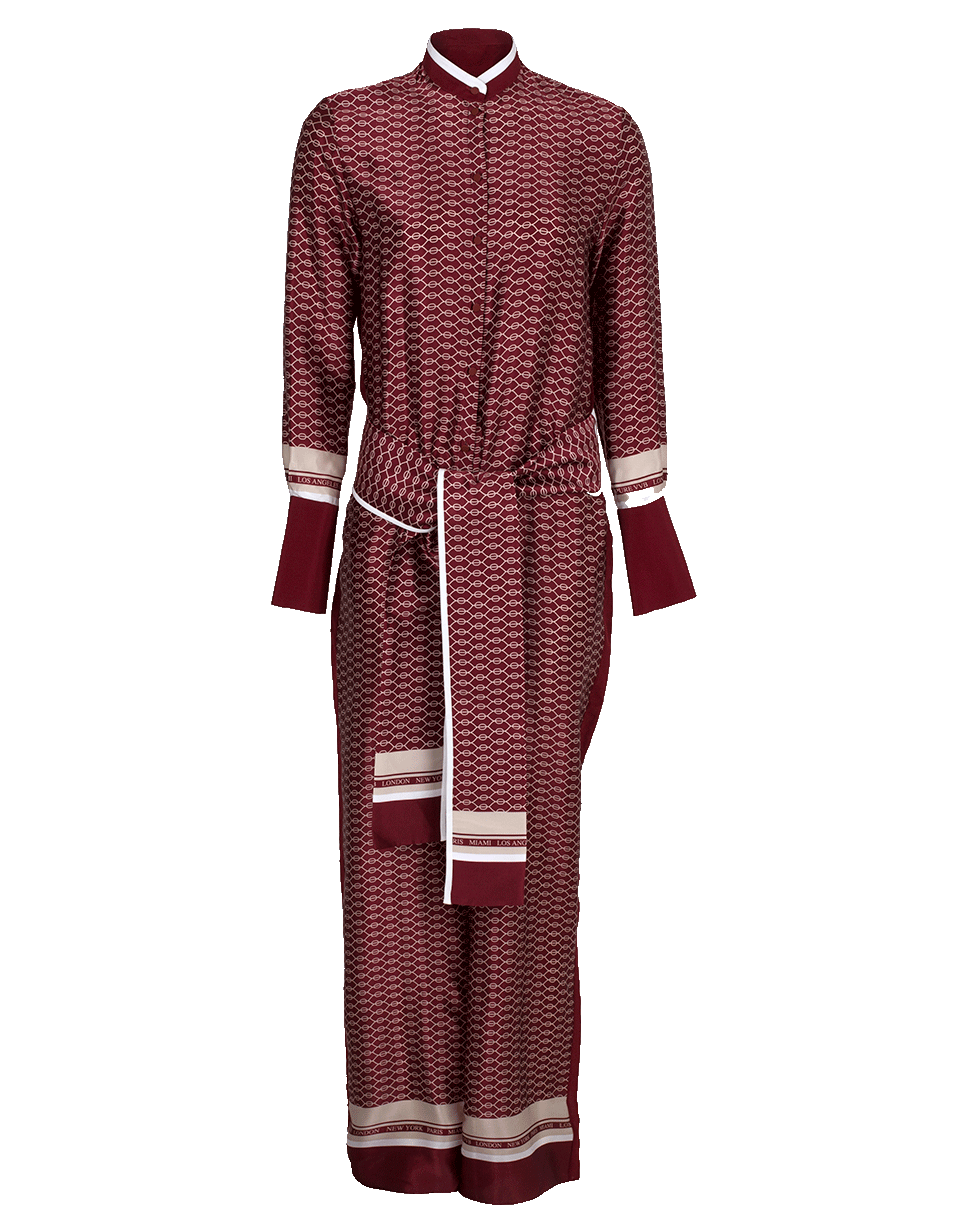 VICTORIA BY V. BECKHAM-Shirt Top Jumpsuit-MERLOT