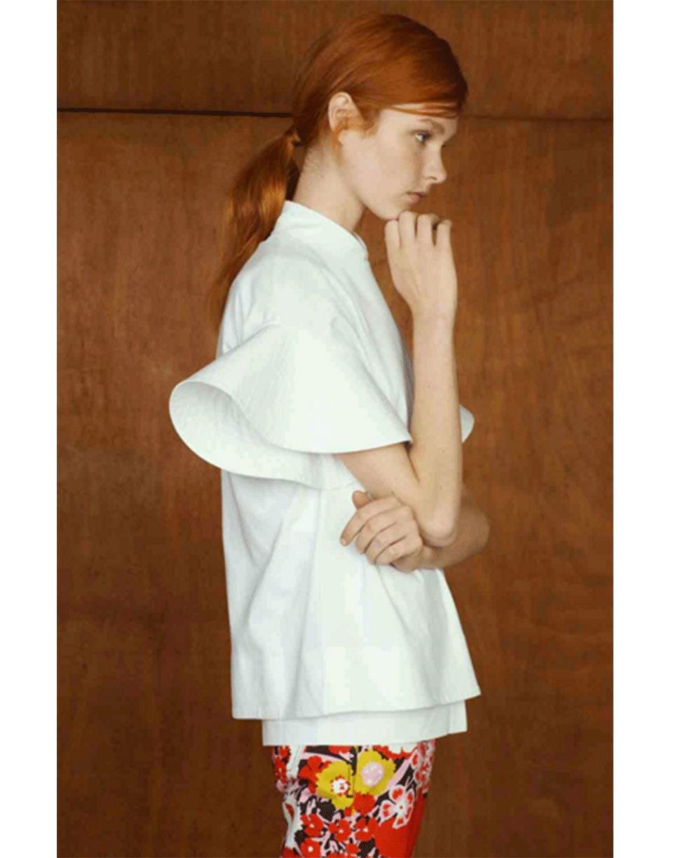 VICTORIA BY V. BECKHAM-Flare Sleeve Tee-