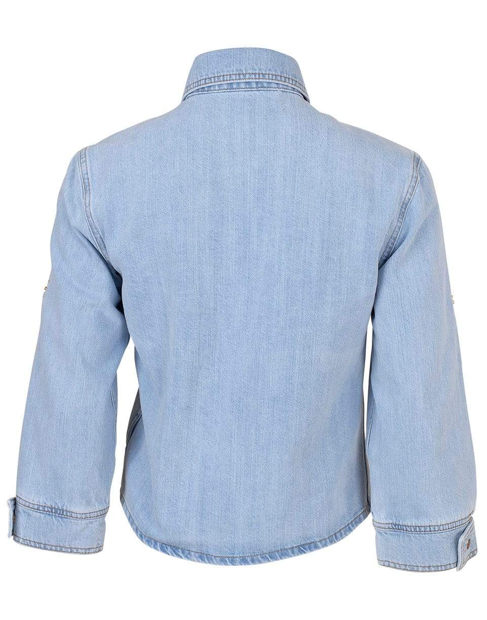 VICTORIA VICTORIA BECKHAM-Cropped Sleeve Denim Jacket-