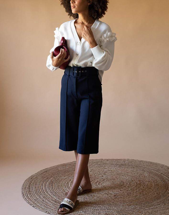 VICTORIA VICTORIA BECKHAM-Belted Jersey Culottes-