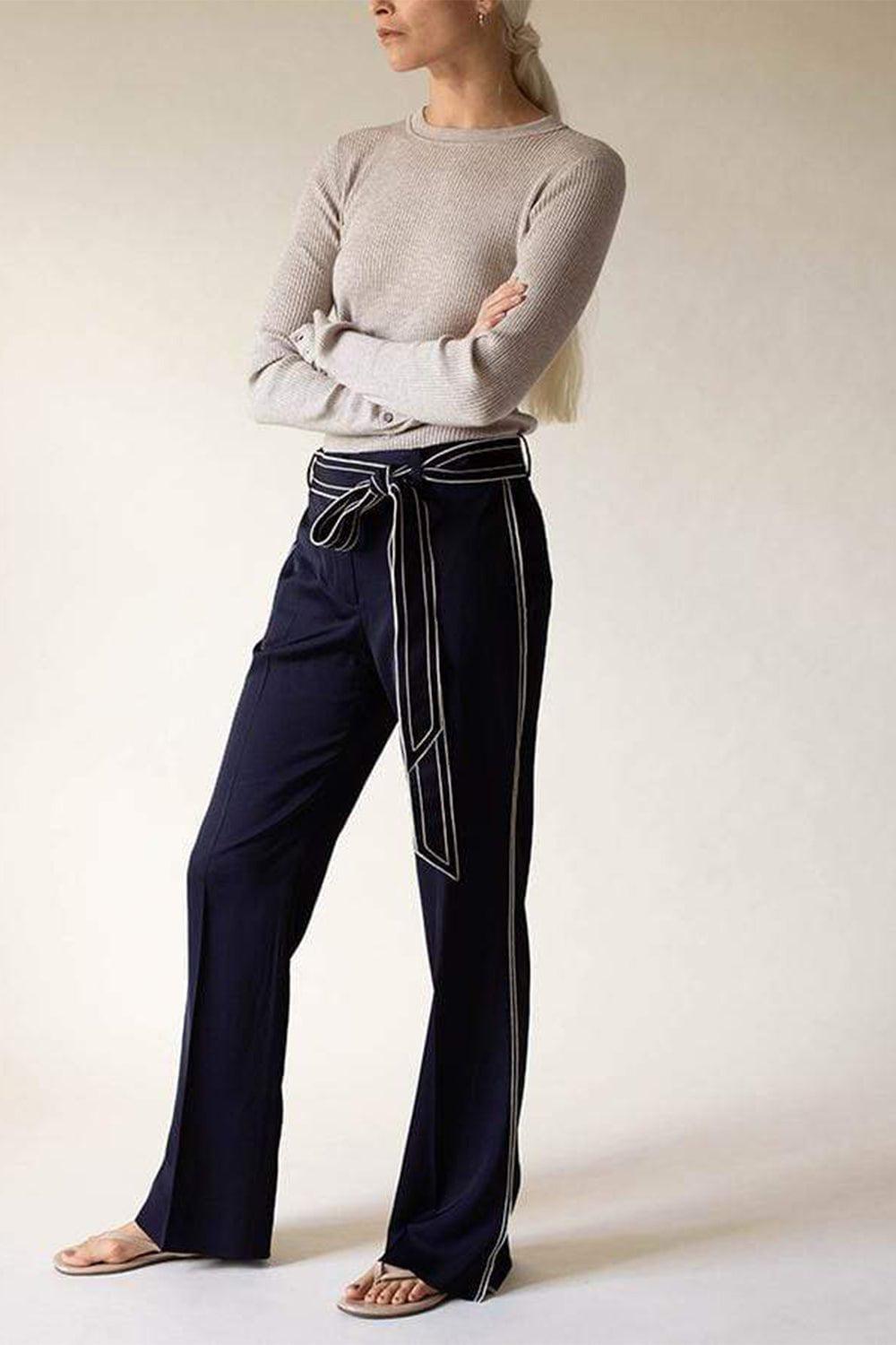 VICTORIA VICTORIA BECKHAM-Front Split Pant-BLACK