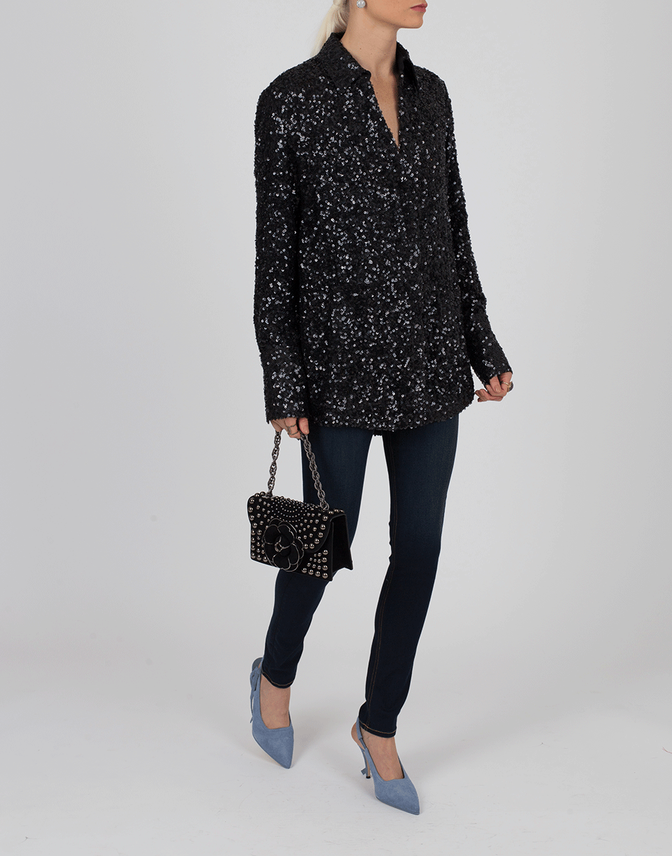 VICTORIA VICTORIA BECKHAM-Sequined Straight Shirt-