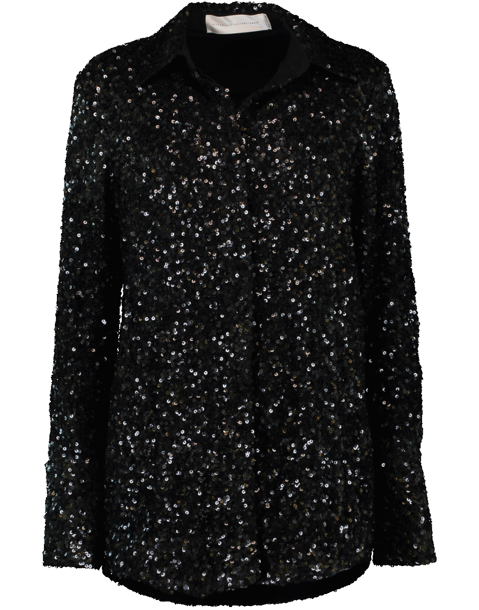 VICTORIA VICTORIA BECKHAM-Sequined Straight Shirt-