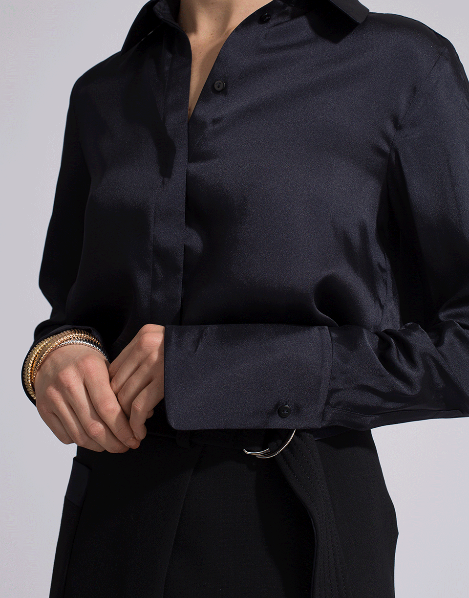 VICTORIA VICTORIA BECKHAM-Tuck Sleeve Button Up Blouse-