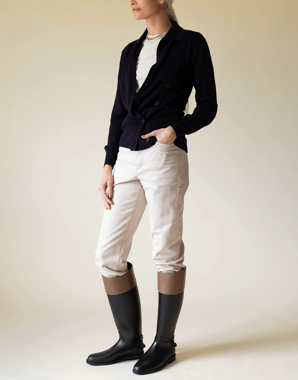 VICTORIA VICTORIA BECKHAM-Midnight Double Button Cardigan-