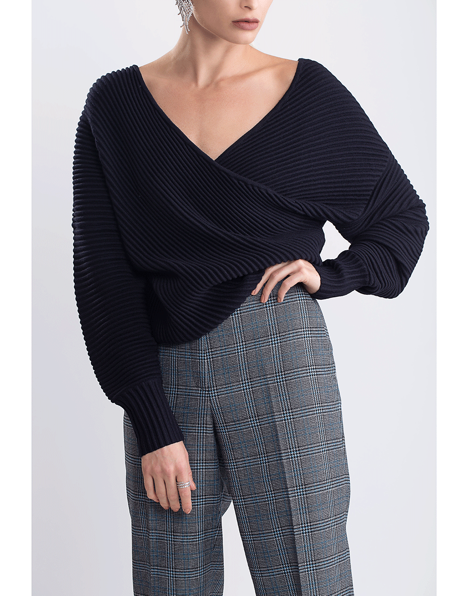 VICTORIA VICTORIA BECKHAM-Drape Front Sweater-