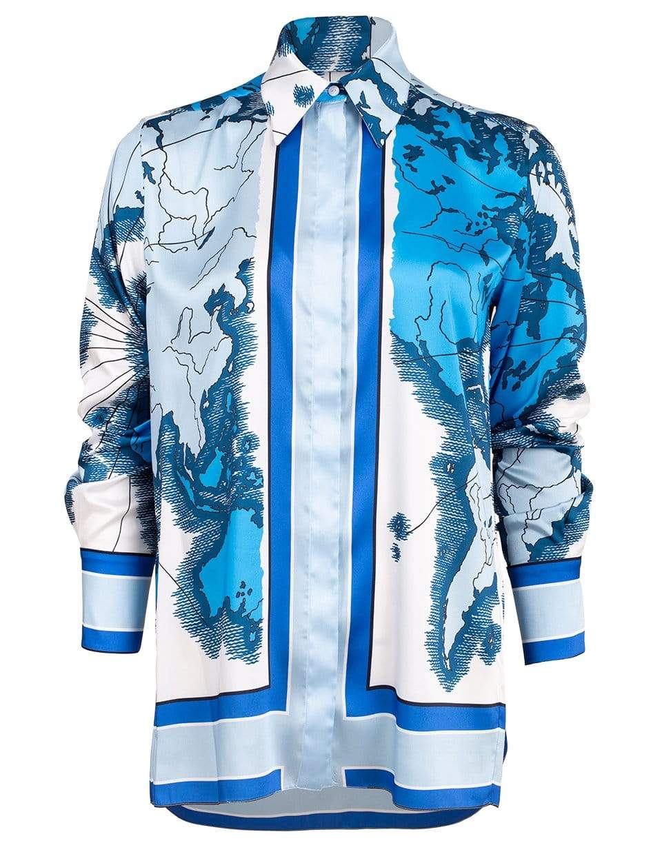 VICTORIA VICTORIA BECKHAM-Map Print Shirt-