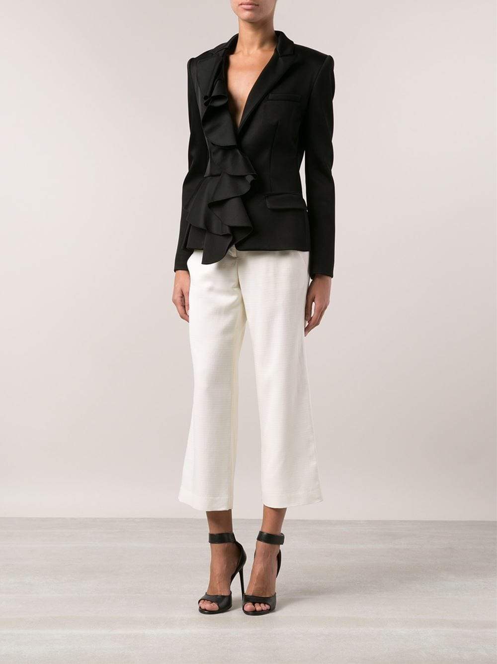 VIKTOR & ROLF-Ruffle Front Blazer-