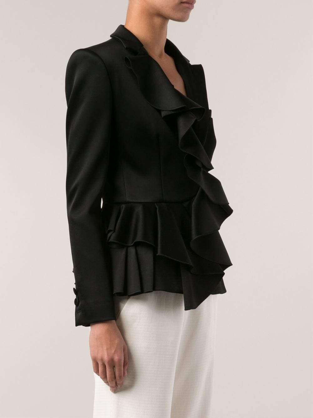 VIKTOR & ROLF-Ruffle Front Blazer-