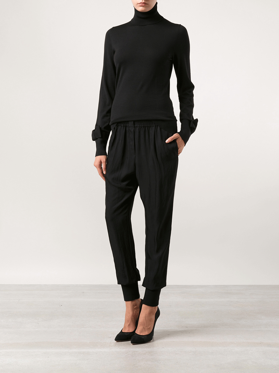 VIKTOR & ROLF-Turtleneck With Bow Sleeve Detail-