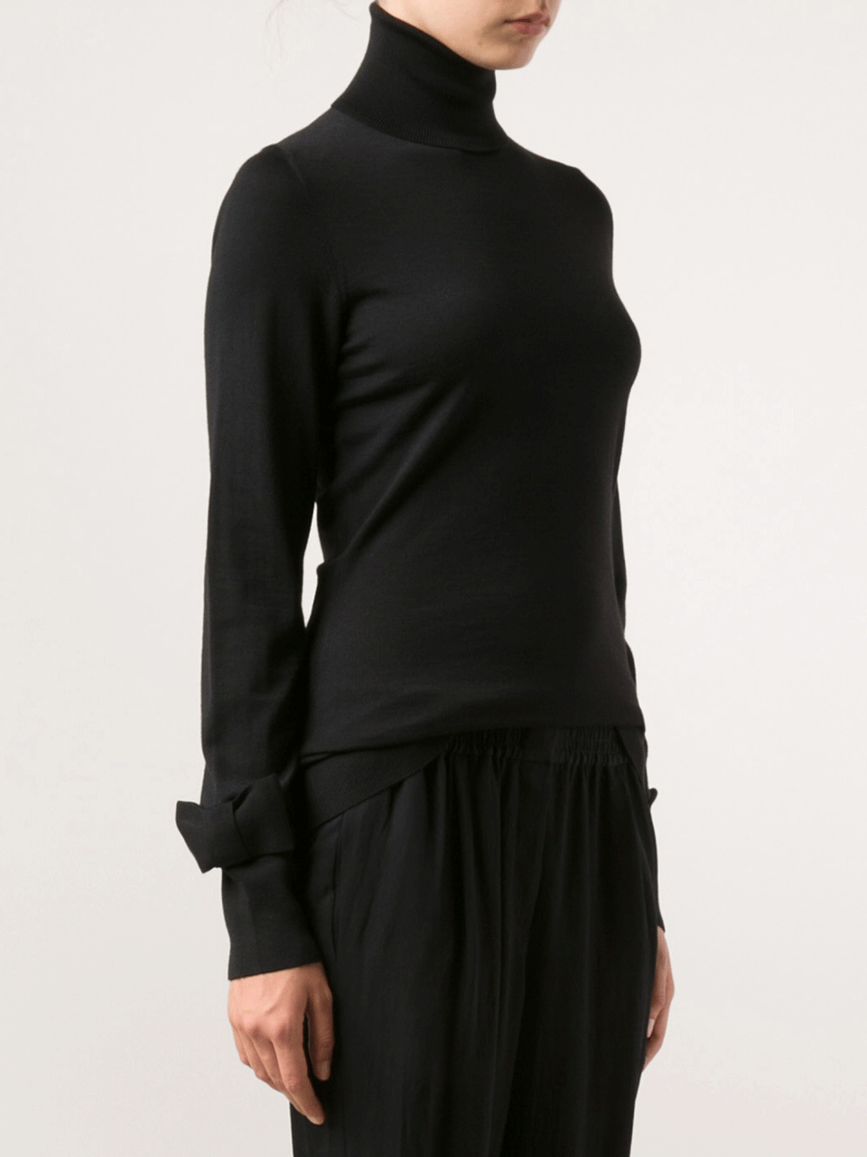 VIKTOR & ROLF-Turtleneck With Bow Sleeve Detail-