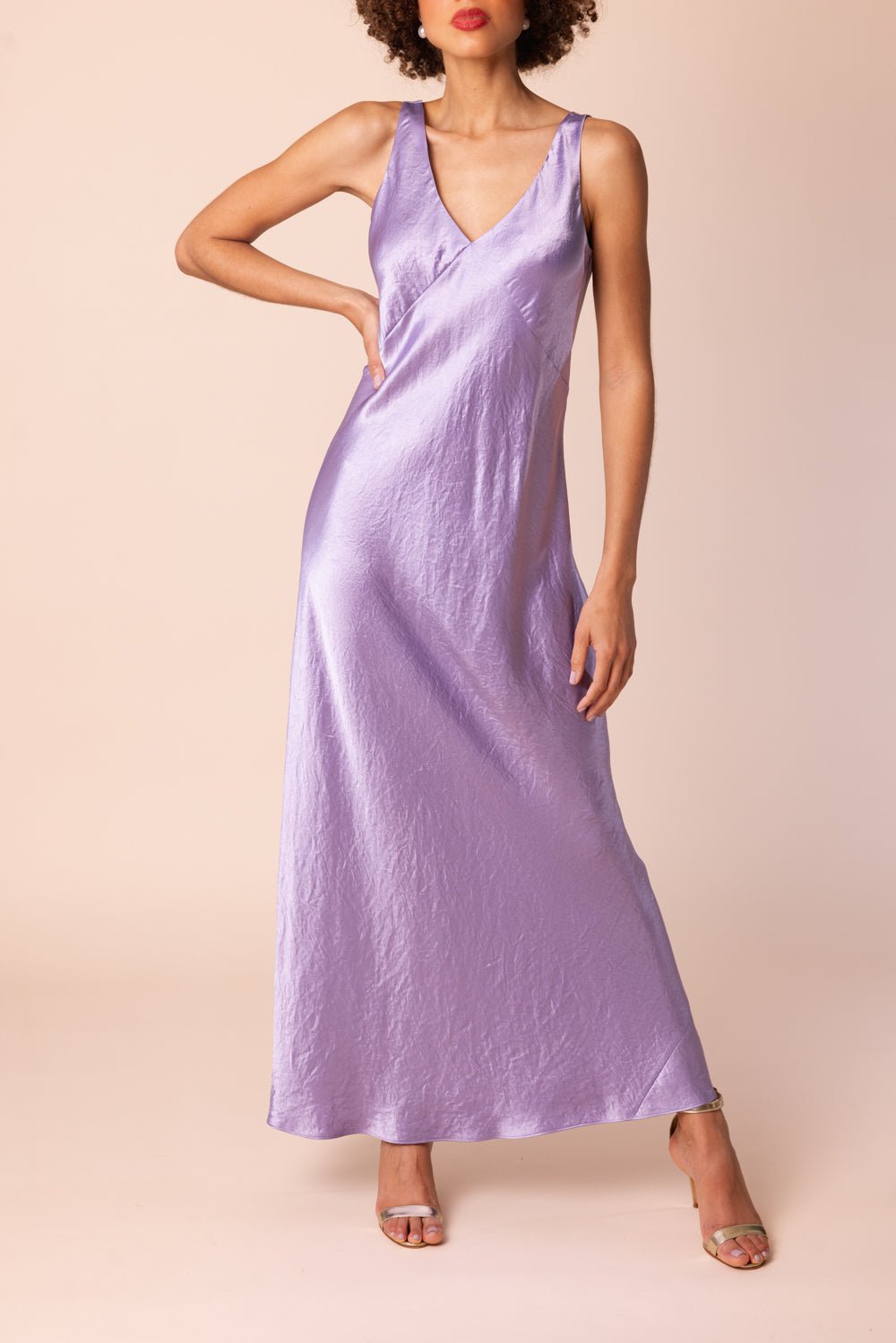 VINCE-Vneck Bias Maxi Dress-