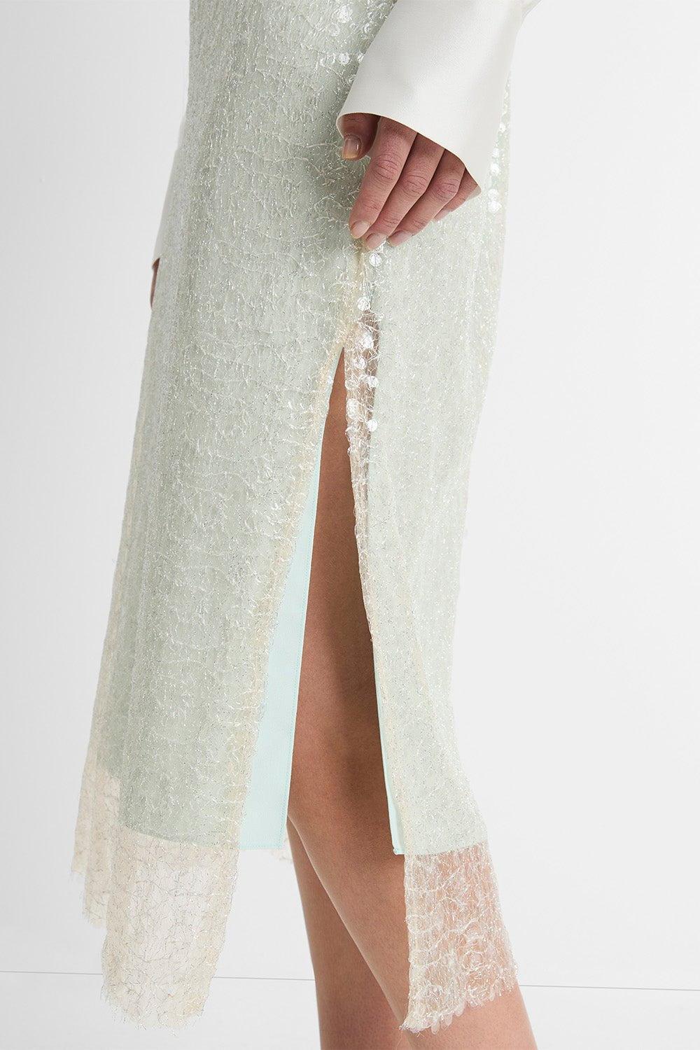 VINCE-Glassy Sequin Skirt-