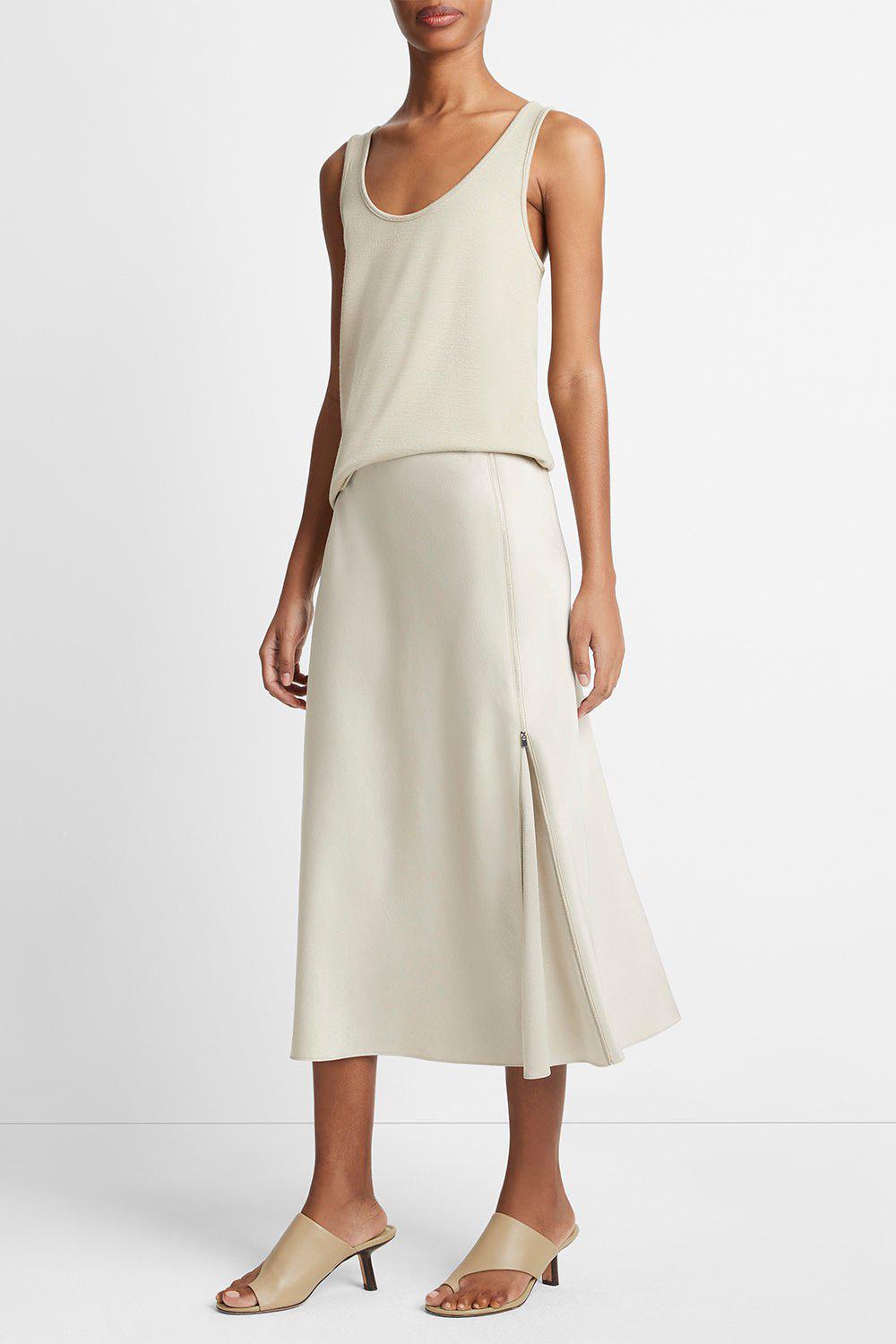 VINCE-Side Zip Slip Skirt-