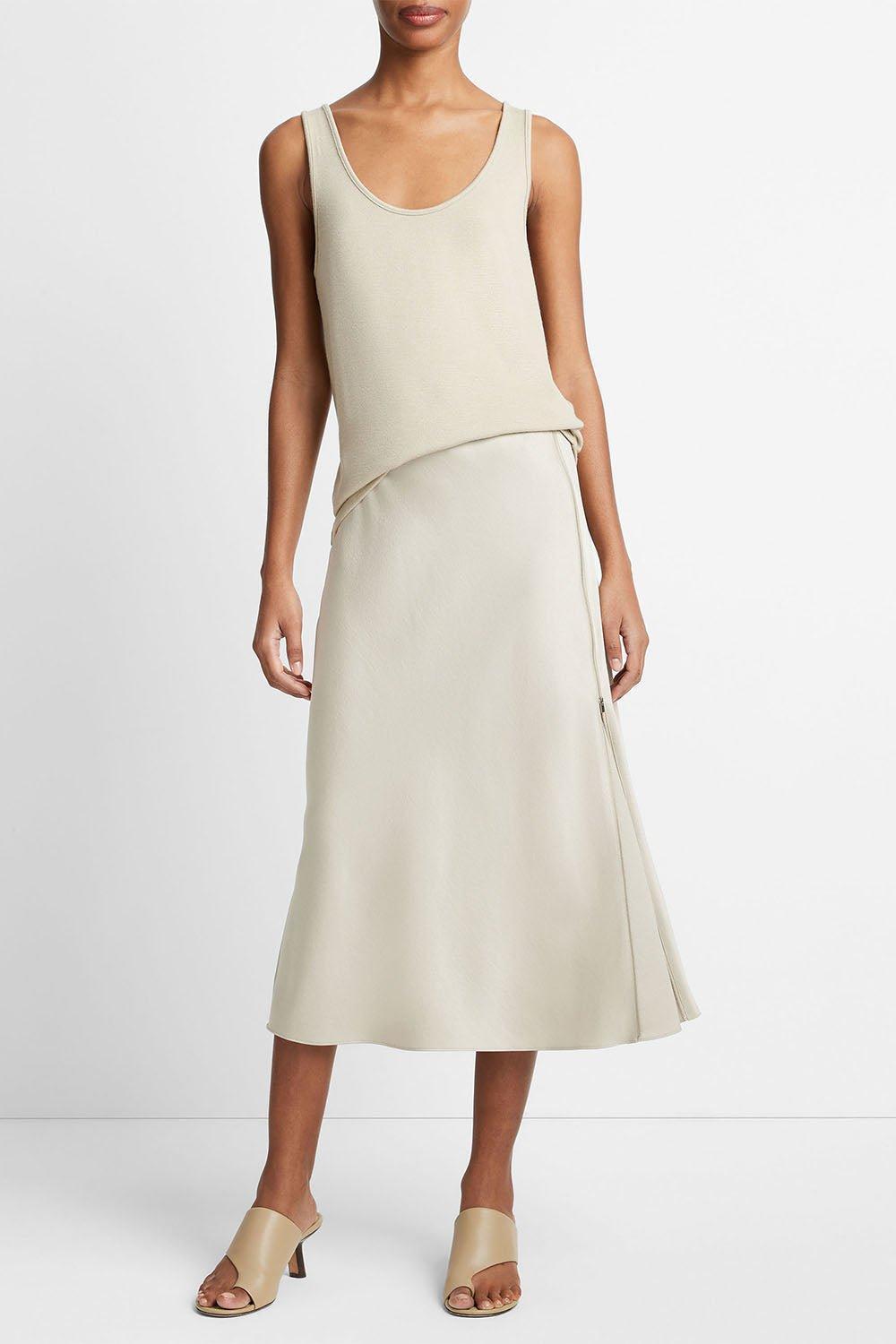 VINCE-Side Zip Slip Skirt-