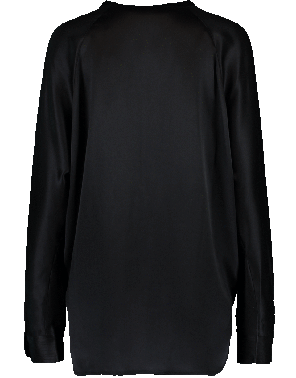 VINCE-Pull On Silk Blouse-BLACK