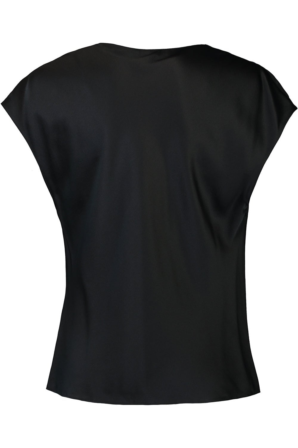 VINCE-Cowl Neck Cap Sleeve Blouse - Black-