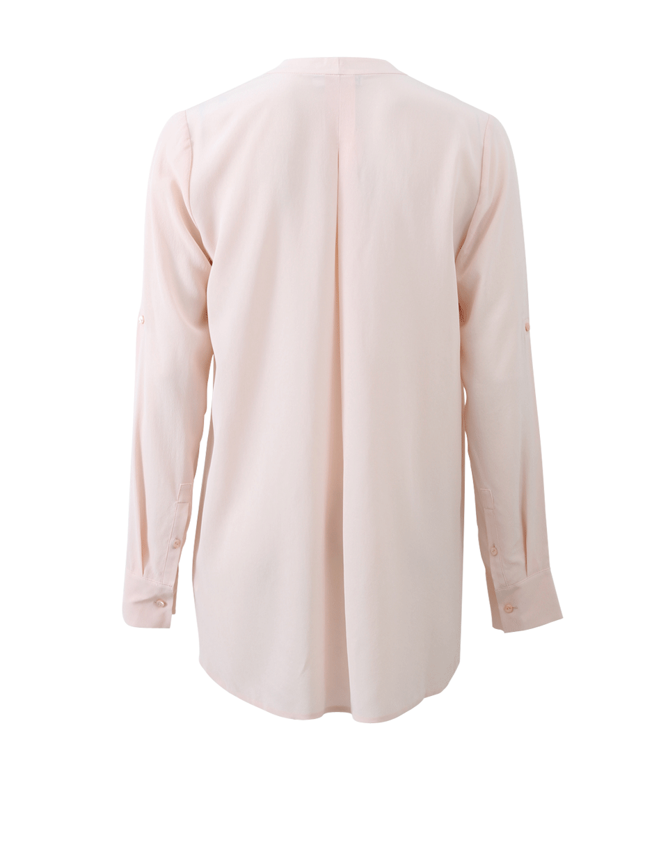 VINCE-V-Neck Button Blouse-