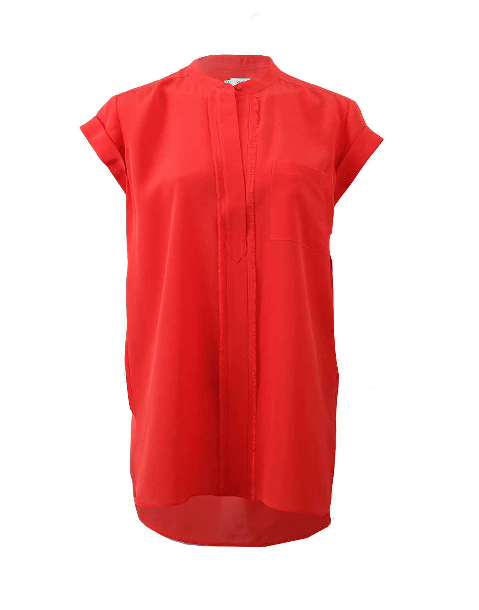 VINCE-Frayed Edge Blouse-