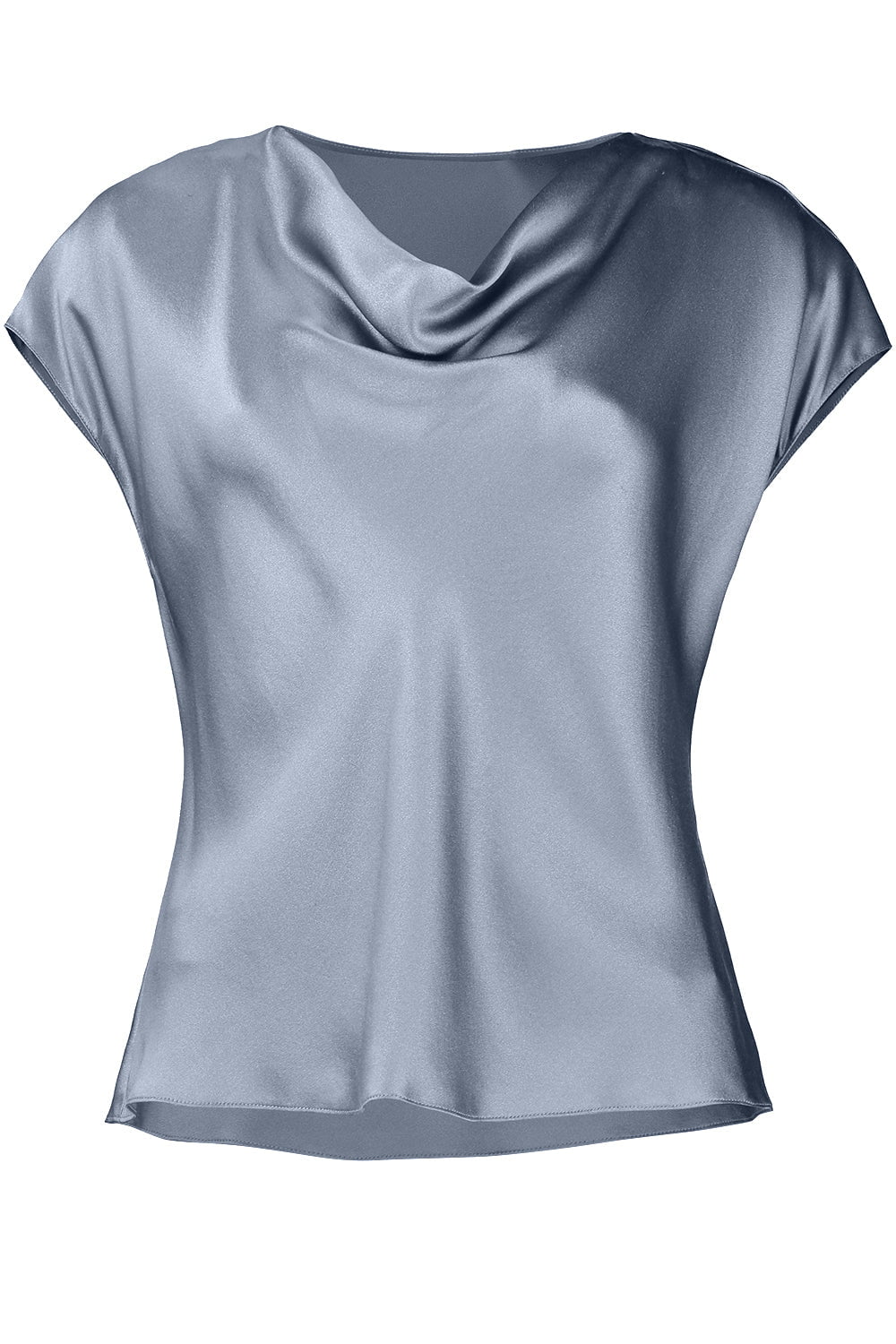 VINCE-Cowl Neck Cap Sleeve Blouse - Iris Water-