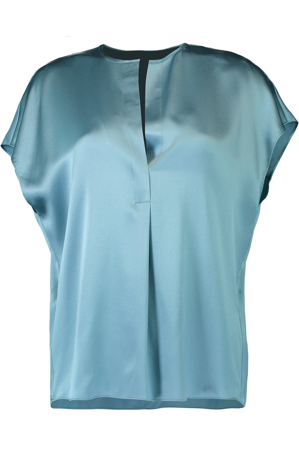 VINCE-Cap Sleeve Half Placket Blouse-
