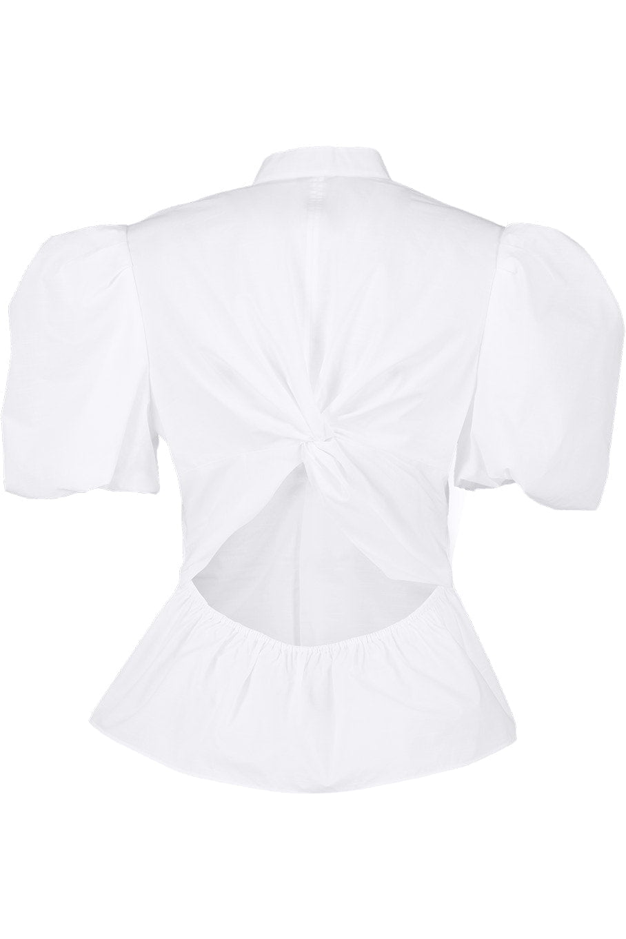 VINCE-Draped Puff Sleeve Blouse - White-