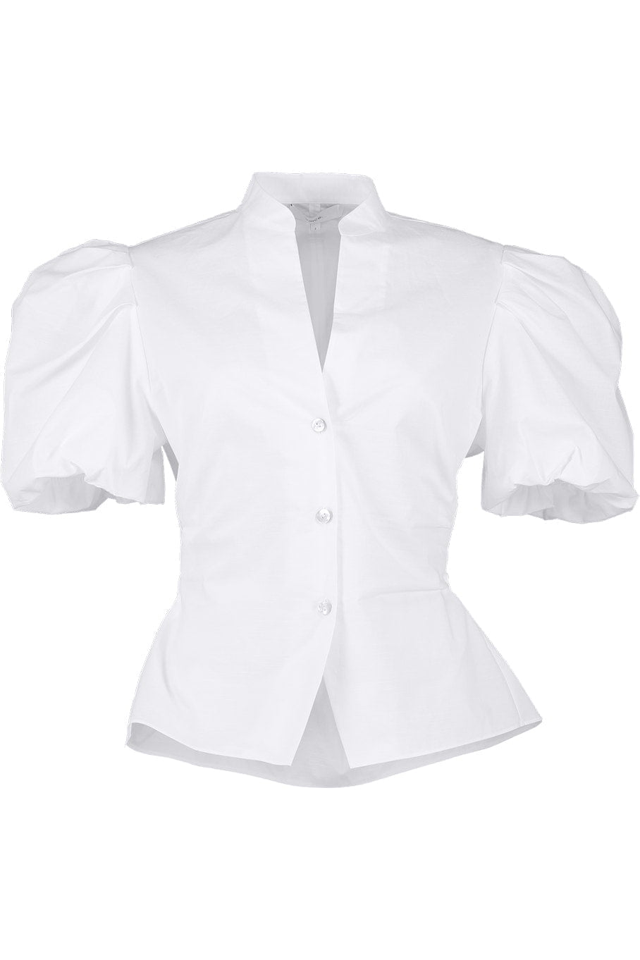 VINCE-Draped Puff Sleeve Blouse - White-