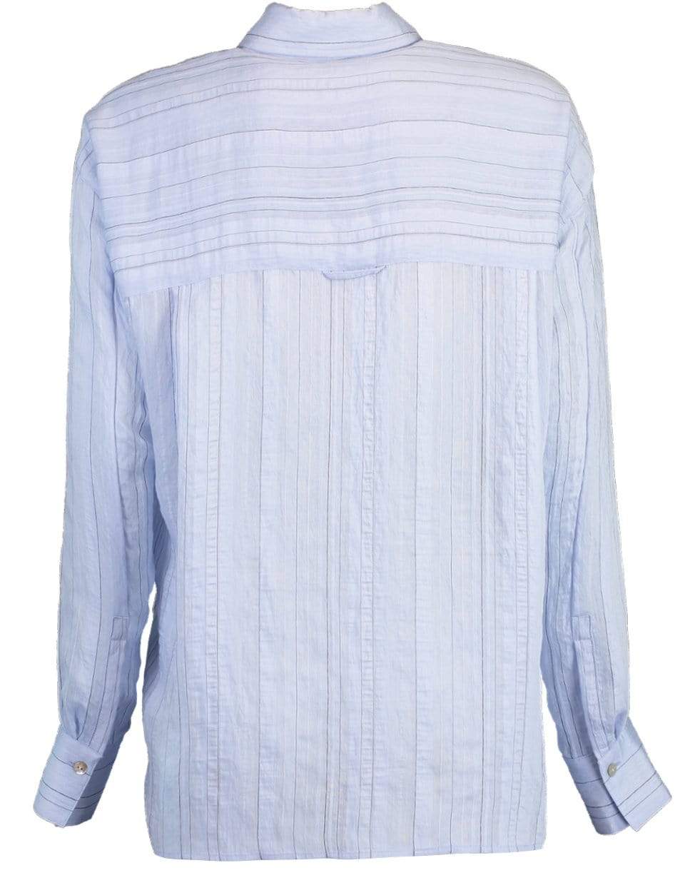 VINCE-Drapey Stripe Convertible Button Down-
