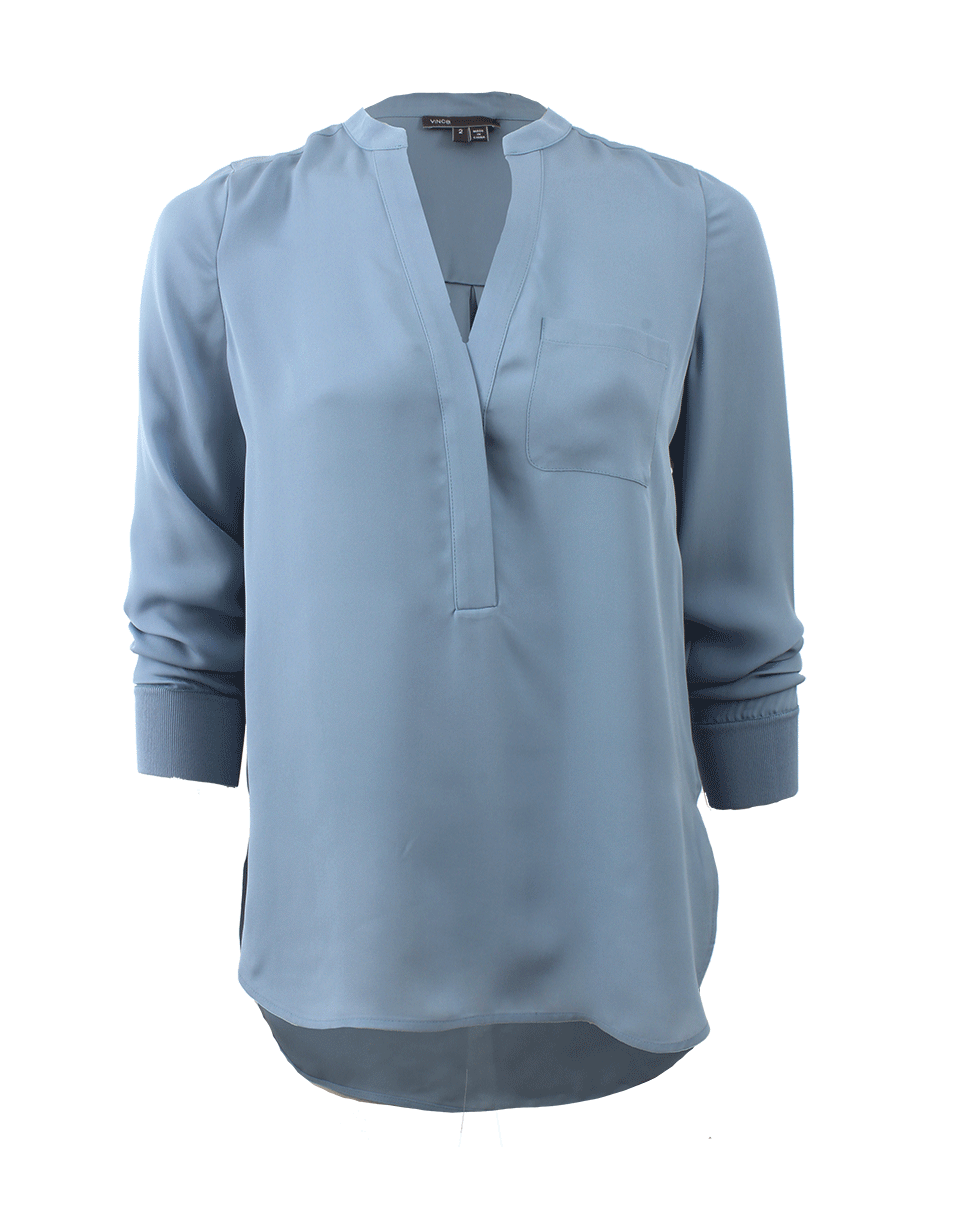 VINCE-Slit Front Pullover Blouse-