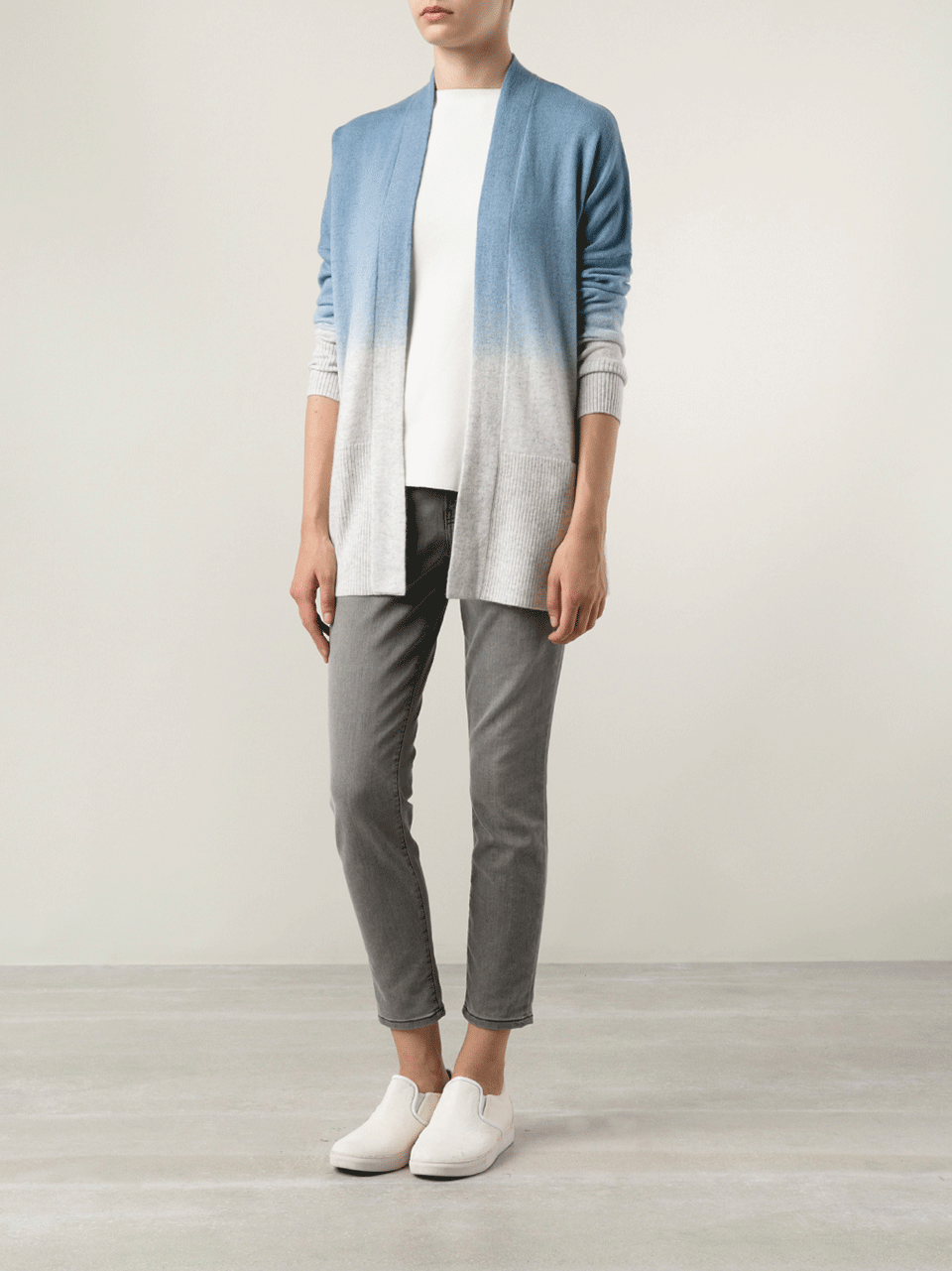 VINCE-Dip Dye Drape Cardigan-