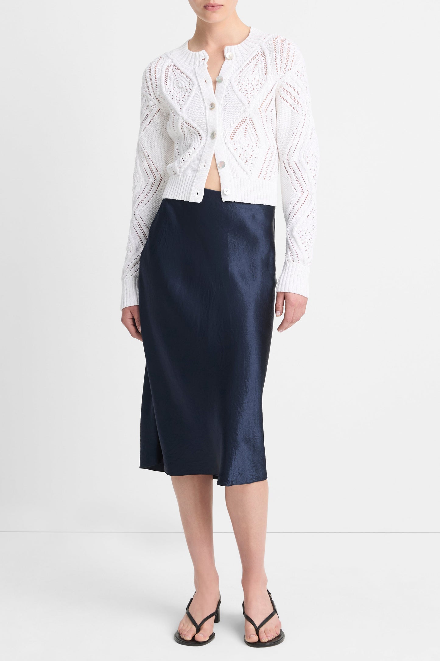 VINCE-Diamond Cable Cardigan-