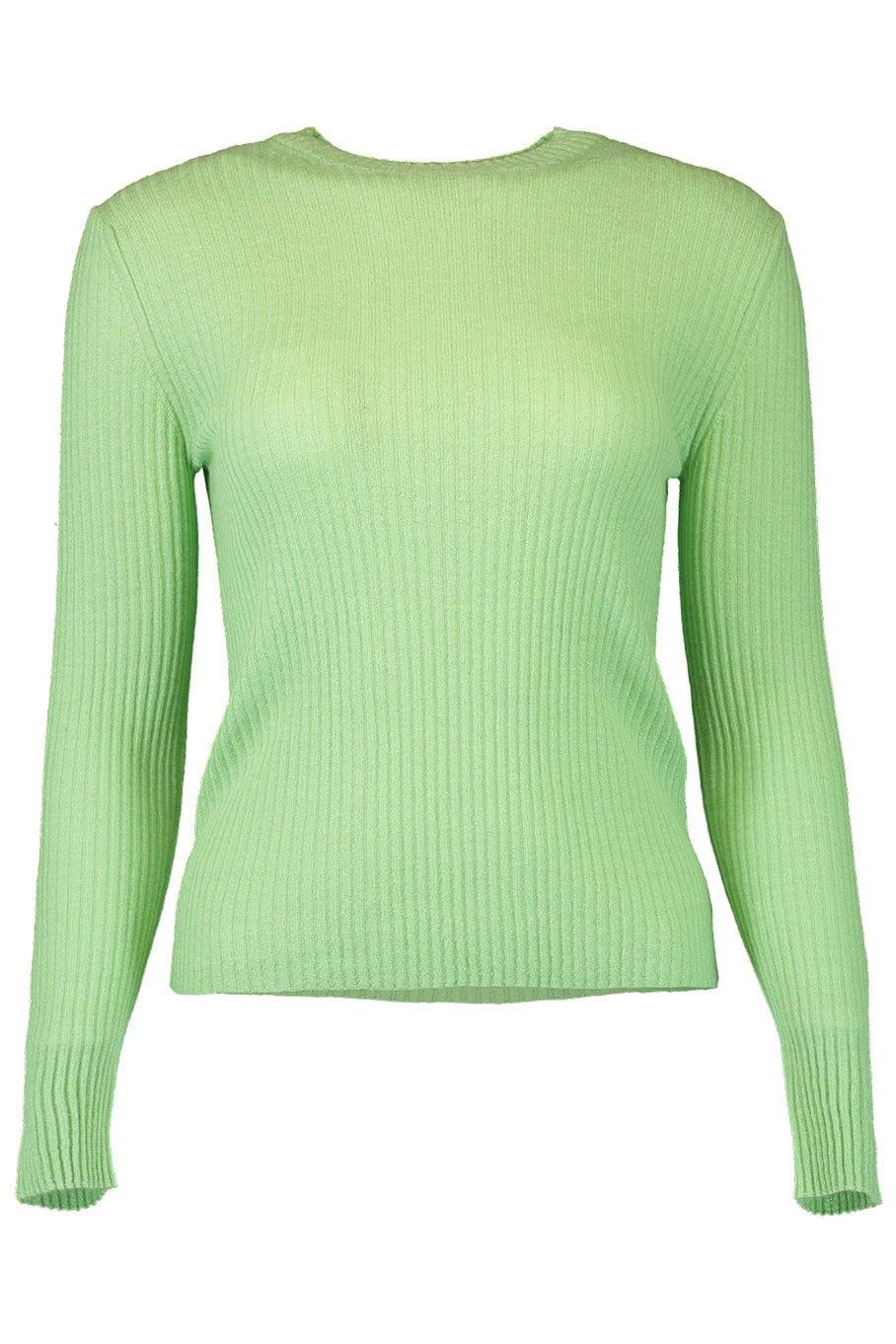 VINCE-Slim Ribbed Crew Sweater - Aloe Bloom-