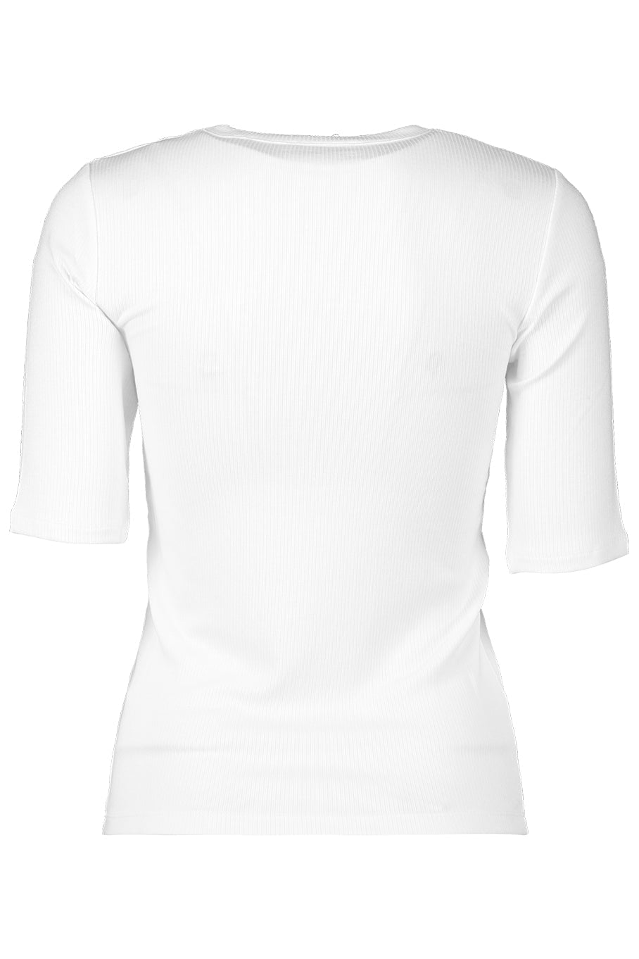 VINCE-Rib Elbow Sleeve Henley - Optic White-
