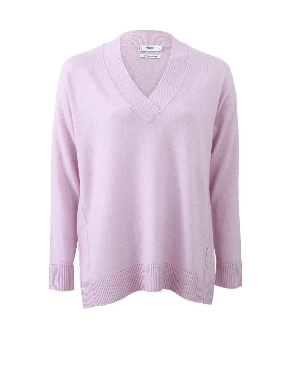 VINCE-Pointelle Trim Sweater-
