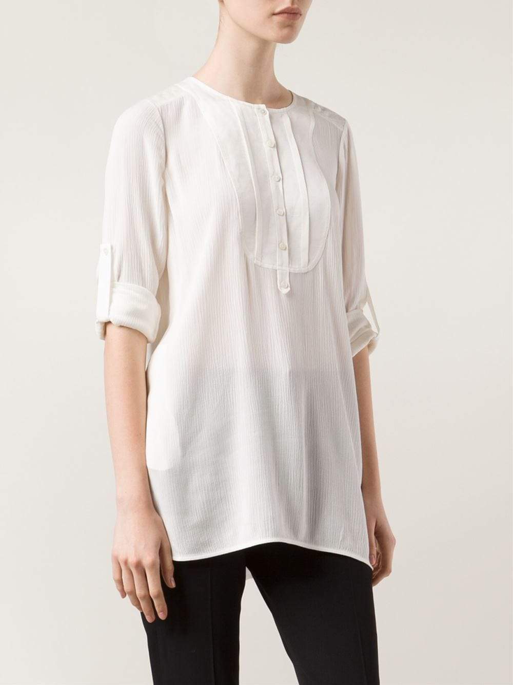 VINCE-Rolled Sleeve Crewneck Tunic-