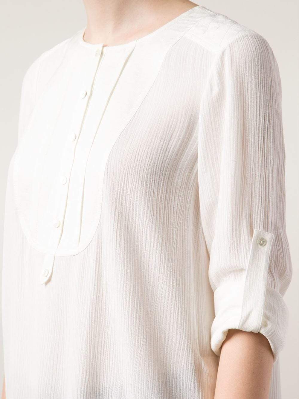 VINCE-Rolled Sleeve Crewneck Tunic-