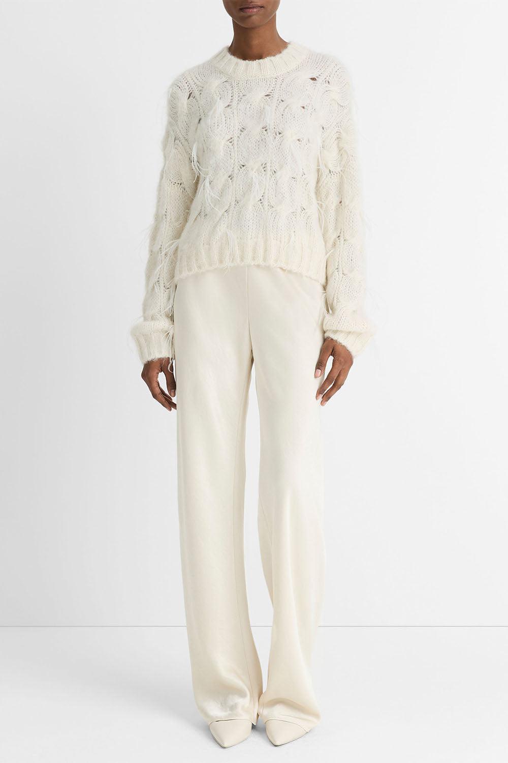 Appliquéd Cable-Knit Sweater-OFF WHITE-XS-CLOTHINGTOPSWEATER-VINCE