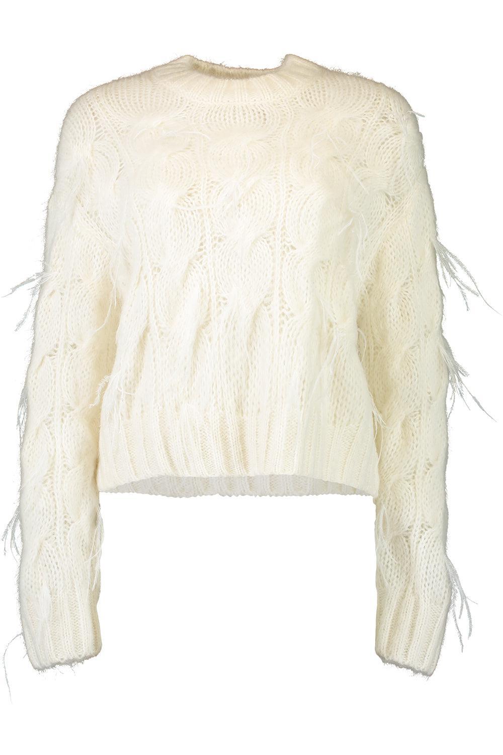 Appliquéd Cable-Knit Sweater-OFF WHITE-XS-CLOTHINGTOPSWEATER-VINCE
