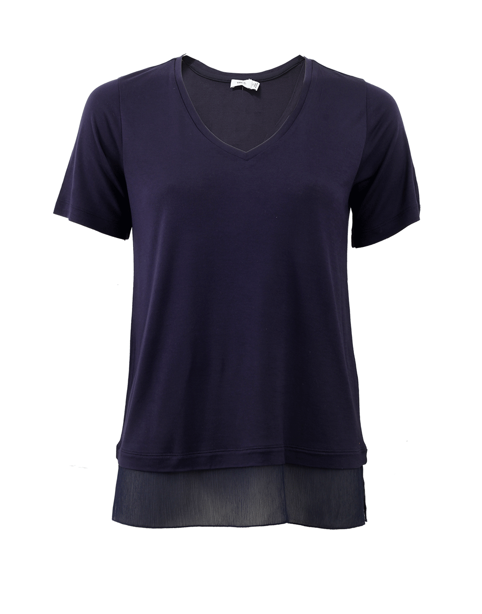 VINCE-Crinkle Hem Tee-