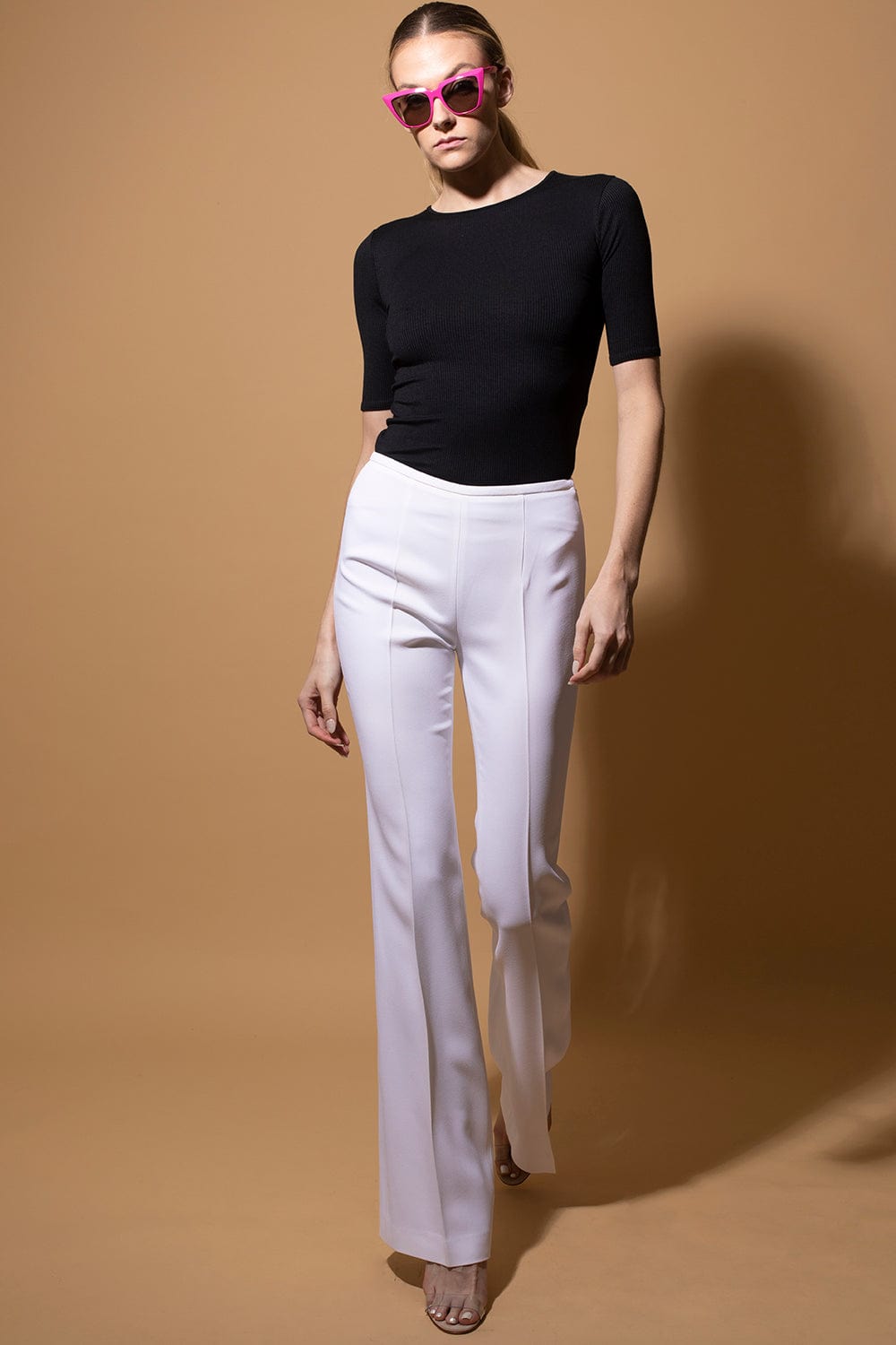 VINCE-Elbow Sleeve Crew Neck Top - Coastal-