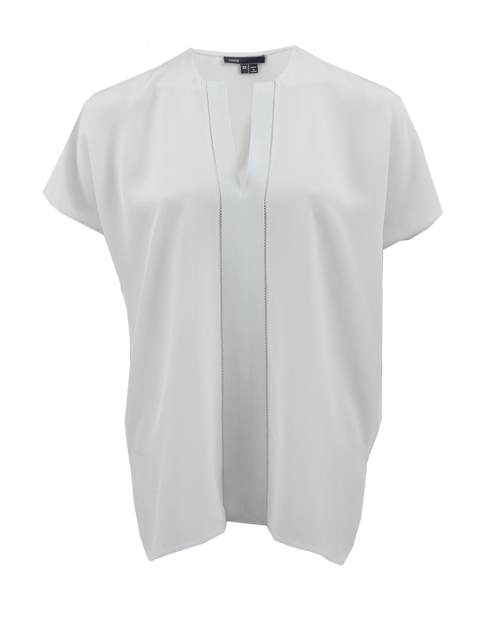 VINCE-V-Neck Split Neck Top-