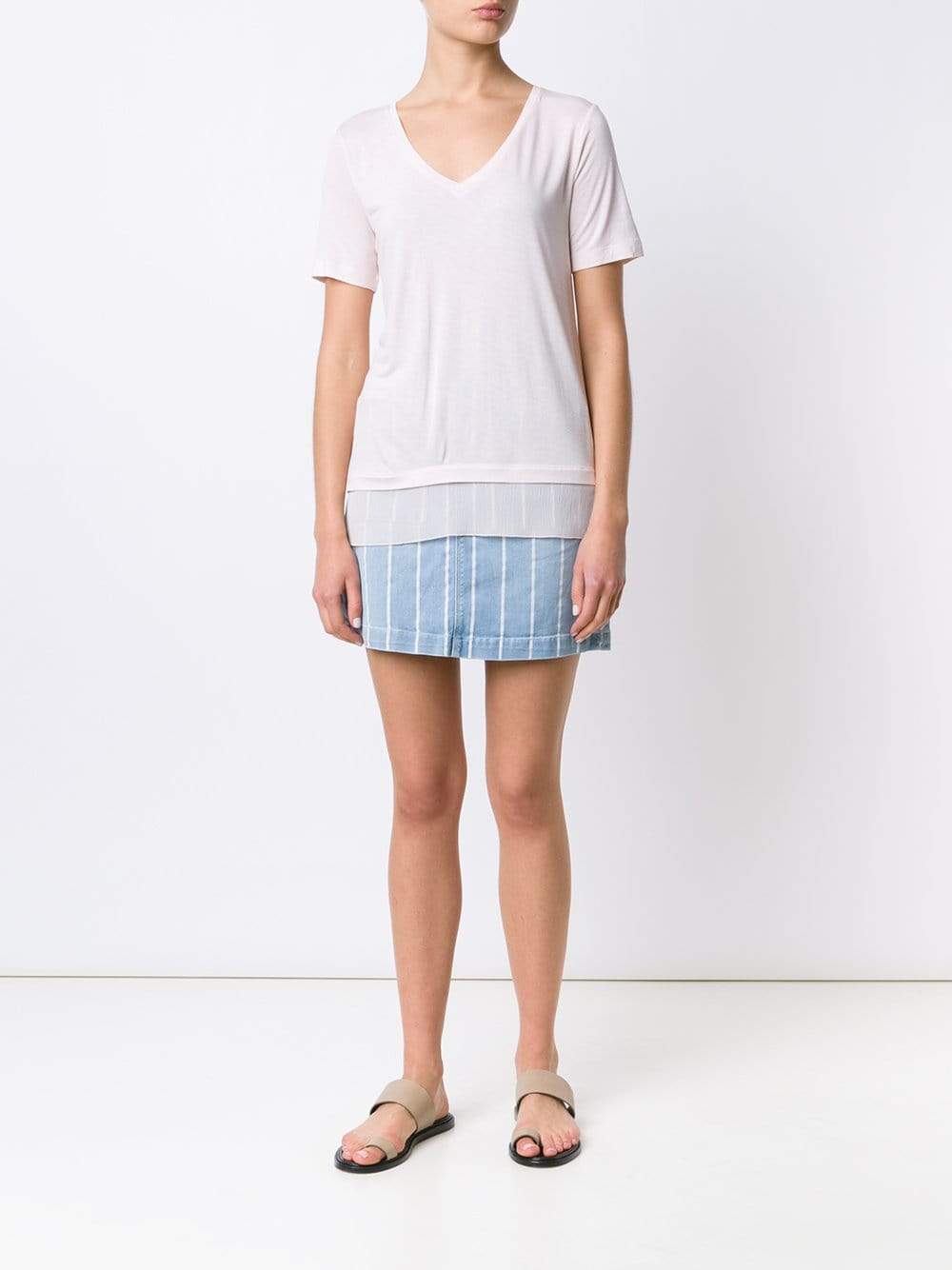 VINCE-Crinkle Hem Tee-