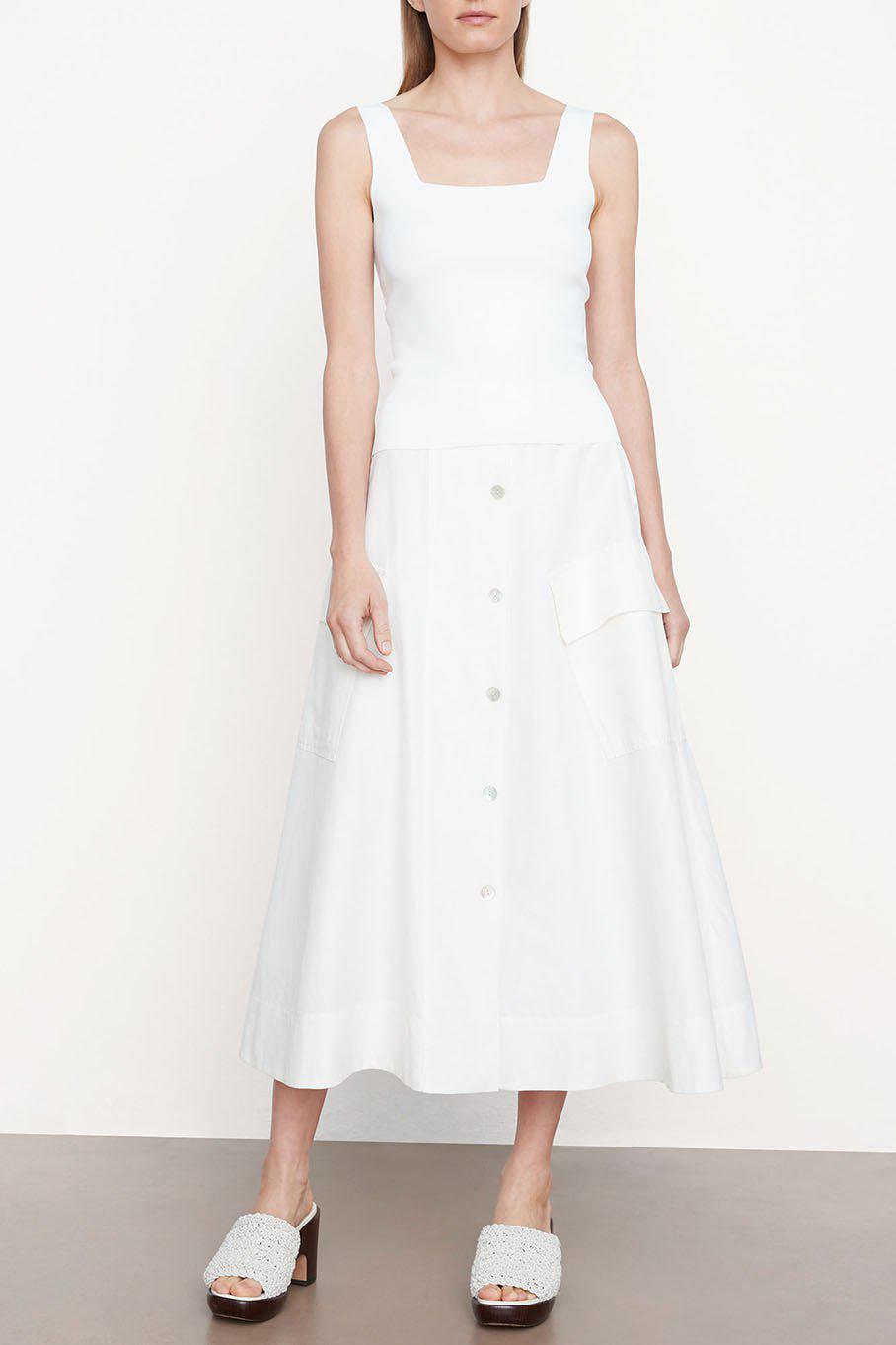 VINCE-Square Neck Tank - Off White-