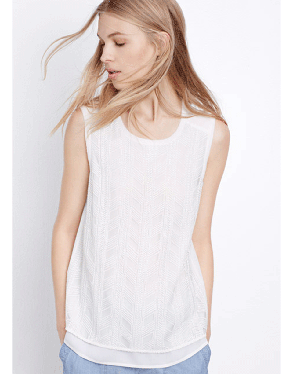 VINCE-Lace Overlay Tank-