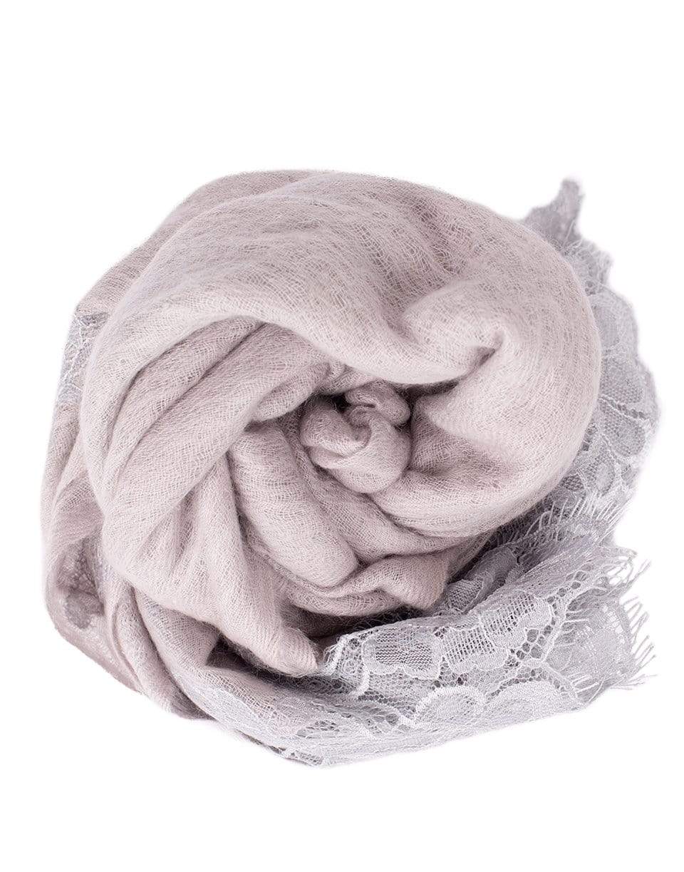 VINTAGE SHADES-Lace Trim Cashmere Scarf-GREY