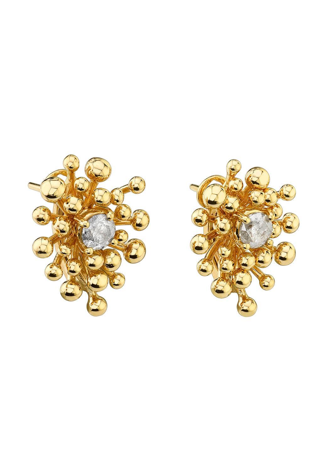 Grey Diamond Nocturne Stud Earrings-YELLOW GOLD-JEWELRYFINE JEWELEARRING-VRAM