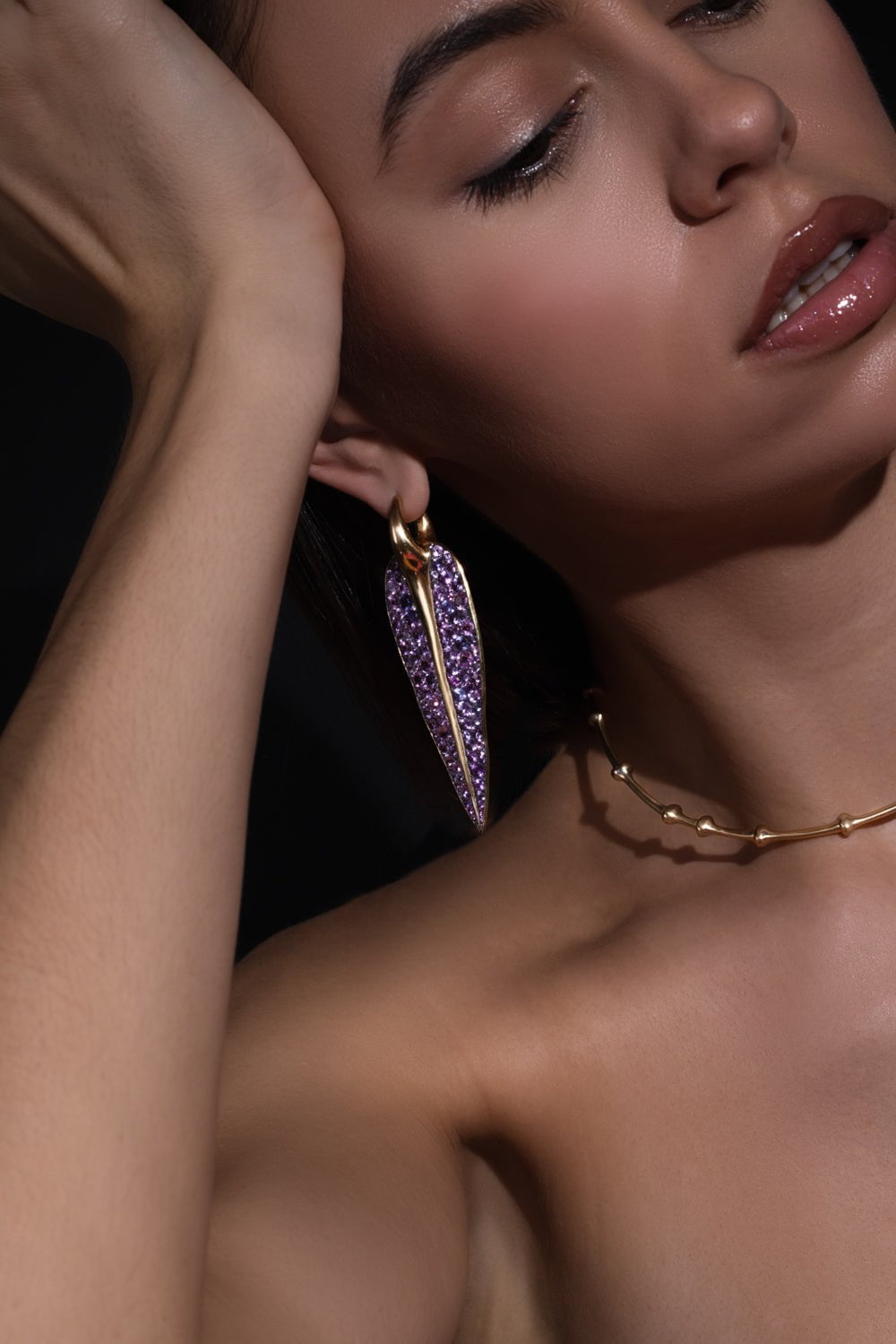 VRAM-Vyv Sapphire Earrings-YELLOW GOLD