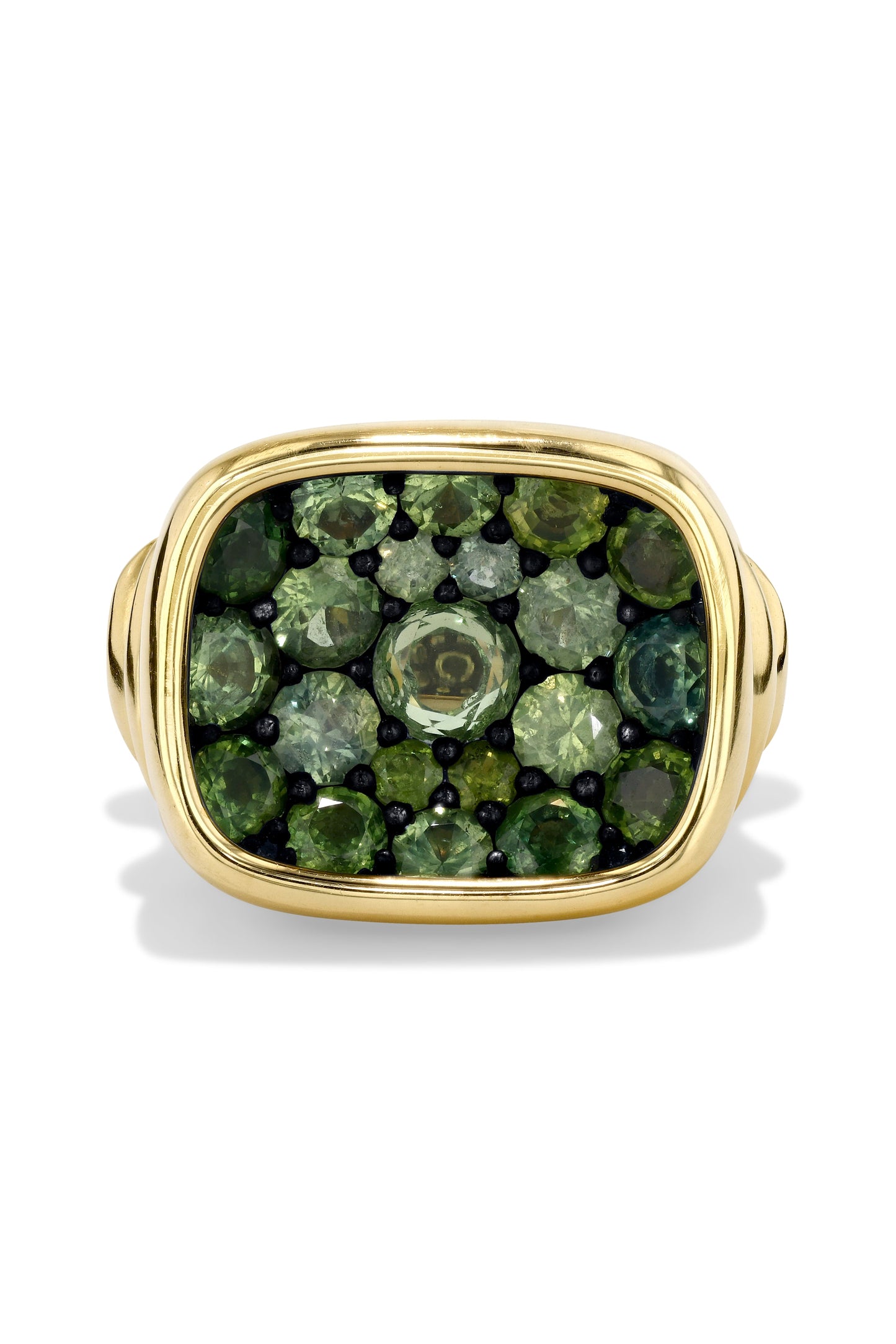 VRAM-Chrona Signet Green Sapphire Ring-YELLOW GOLD